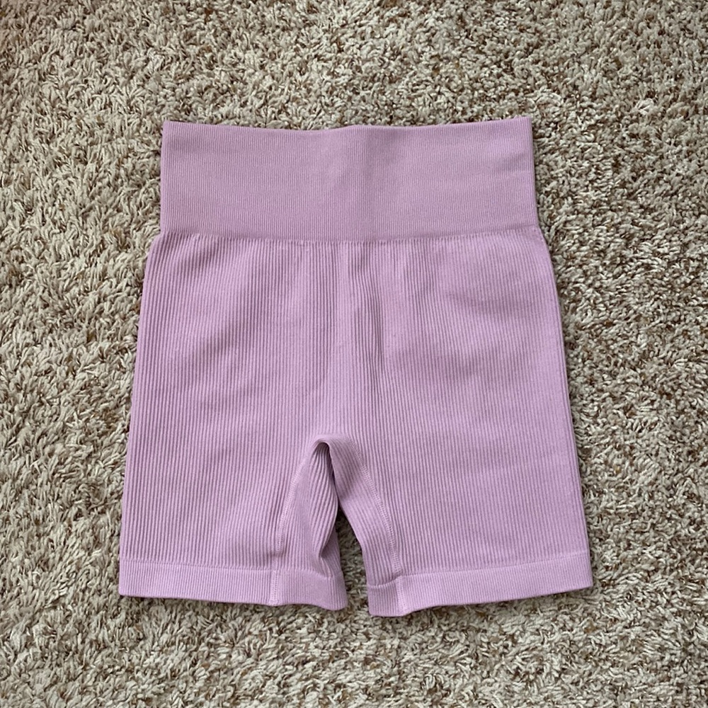 Blush Pink Ribbed Biker Shorts from Amazon size M